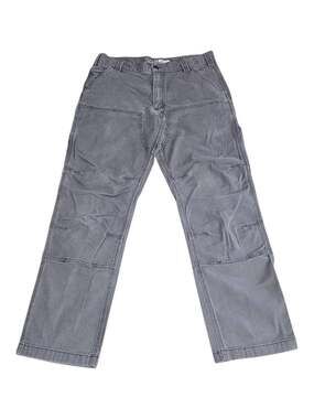 Carhartt BN2802-M Relaxed Fit Double Knee Work Pants, 33x32, Grey Canvas, Made i